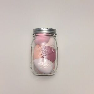 Beauty Blenders in Glass Mason Jar Pink  set of 7